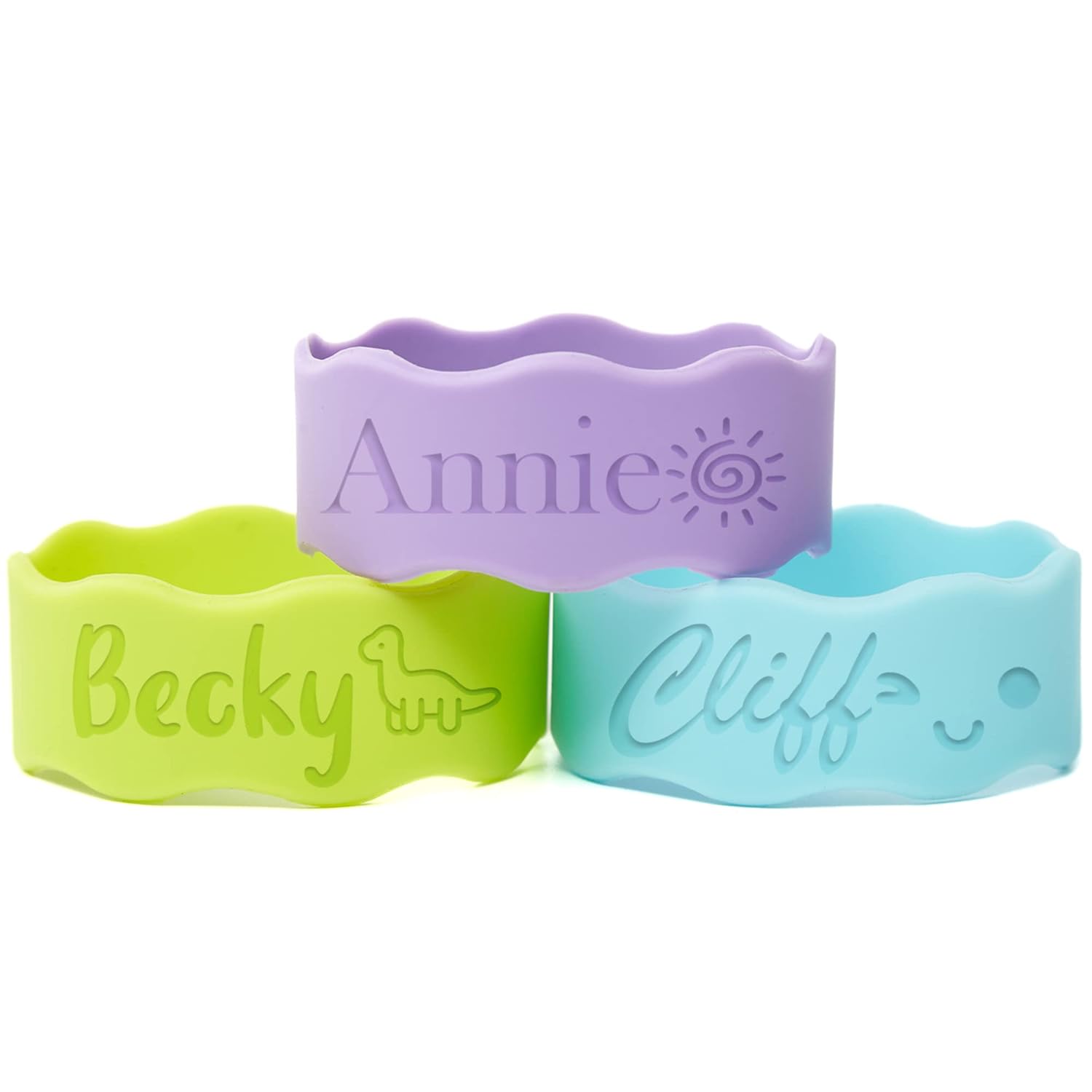 Personalized Bottle Labels, Silicone Baby Bottle Bands for