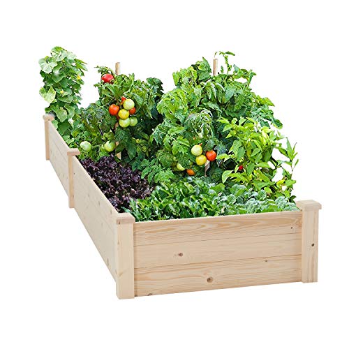 STRPRETTY BASIC Elevated Raised Garden Bed Kit, Wood Planter Box Outdoor Garden Box for Growing Fruit/Vegetable/Herb/Flower/DIY Gardening (8x2 FT) - Thumbnail 5