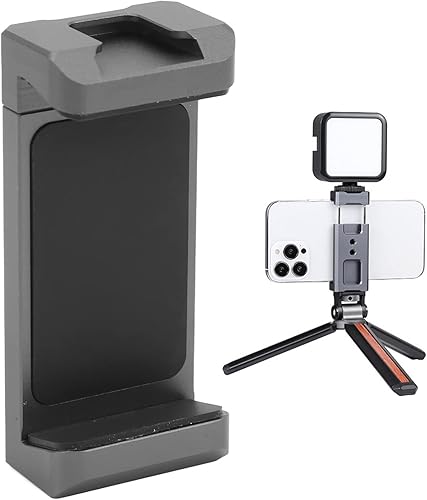 Miniatura 9 de Adaptador de montaje de trípode con abrazadera para teléfono, soporte de metal para teléfono inteligente con zapata fría, clip universal para