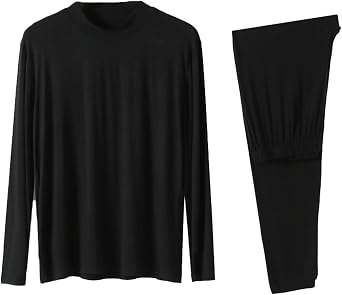 2-Piece PJs Mens Pajama Set Lightweight Loungewear Long Sleeve Henley Shirt with Pajama Pants