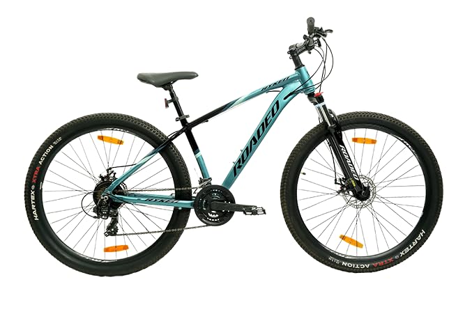 Hercules Roadeoo Ryken 27tT Cycle Full Alloy Frame with Dual Disc Brake 21 Speed Gear Front Suspension AQUUA Haze/Black Blue-picture-13