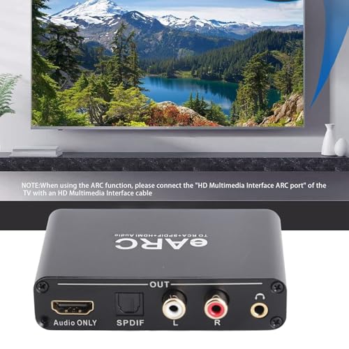 Conversor eARC HDMI con salida de sonido óptica y RCA de 3.5mm 4