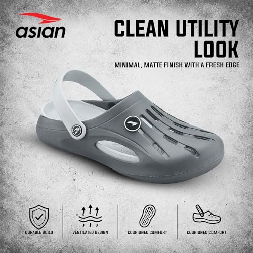 Image of ASIAN AGC-25 Men's Lightweight EVA Clogs | Soft Comfort & Breathable Vent Upper | Anti-Slip Grip Sole & Casual Slip-On