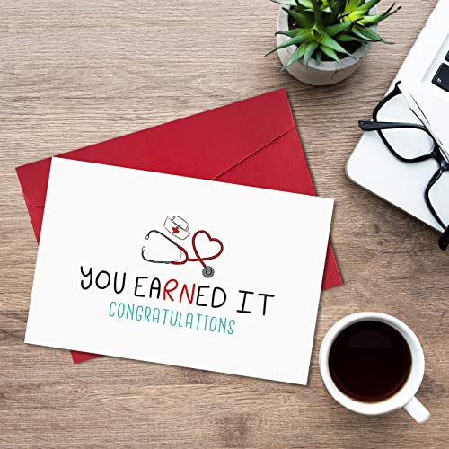 Ogeby Cute Nurse Graduation Card, Lovely Rn Graduation Greeting Card, You Earned It Congratulations Card Gift #TOP2