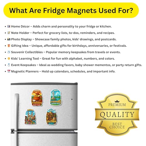 Image of Regalo Casila Hyderabad India Gift Fridge Magnet Set for Food Lovers Culture Enthusiasts and Travel Collectors