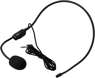 Microphone, Headmounted Easy To Carry Audio Microphone Condenset Microphone for Accompaniment Singing for Voice Amplifier Speaker