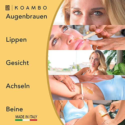 KOAMBO Brazilian Waxing Wax - Enthaarungswachs für Männer & Frauen - Intimbereich & empfindliche Haut - Niedriger Schmelzpunkt, Naturharz - Wachsperlen, in Italien hergestellt - Gelb, 1 kg - Image 3