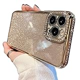 MINSCOSE Clear Glitter Case for iPhone 12 Pro Max Case,Luxury Cute Flexible Sparkly Rhinestone Case