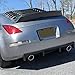 ECOTRIC Rear Bumper Diffuser Lip Compatible with 2003-2008 Nissan 350Z Fairlady, J Style PP Rear Lip Diffuser, Under Chin Spoiler Splitter Valance Shark Fin - Black
