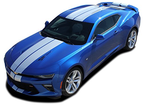 MoProAuto Pro Design Series Turbo Rally SS : 2016 2017 2018 Chevy Camaro Vinyl Graphics Rally Hood Trunk Spoiler Racing Stripes Vinyl Graphic 3M Decal Kit (SS Model ONLY) (Color-3M 13 Tomato Red)