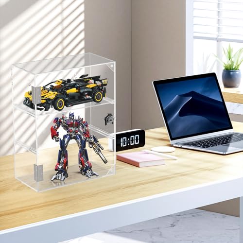 Acrylic Display Case with Lock Key Removable 3 Tier Clear Countertop Display Cases with Shelves Locking Showcase Retail Display Cabinet for Collectibles Figures Safe Storage(11.8x5.9x15.7inch) - Thumbnail 4