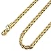 FUNRUN Stainless Steel Mens Cord Necklace Rope Chain Gold-tone 5mm 16-36 Inches