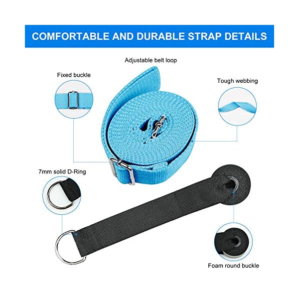 Podazz Leg Stretcher Strap, leg stretcher Adjustable Lengthened Ballet Extension Strap with Door Anchor-for Ballet, Dance Equipment for Stretching in Ballet, Cheerleading, Gymnastics (Aqua)