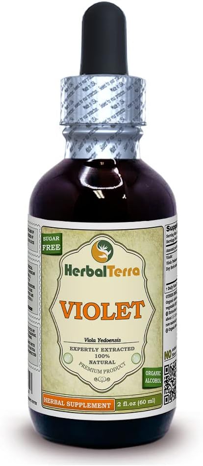 Violet (Viola Yedoensis) Dried Herb Liquid Extract (Brand Name: HerbalTerra, Proudly Made in USA) 2x4 oz