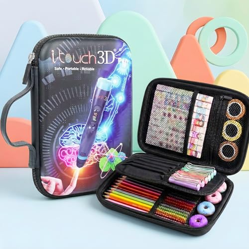 Image of WOL 3D Cartoon Printed Pencil Case with Compartments | Large Capacity Stationery Organizer Zipper Pouch, Water-Resistant Pen Holder for Girls, Boys, Kids, School, Travel & Office Use - Black