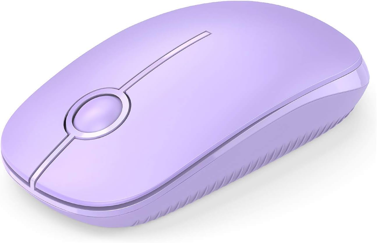 Unipows Wireless Mouse-2.4G Slim Portable Computer Mouse, Purple | Nano Receiver, Less Noise Mobile Optical Mice for Notebook, PC, Laptop, Desktop Pure Purple