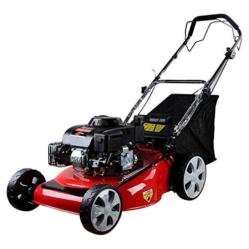 KJRJG Gasoline Lawn Mower, Self-Propelled 6.0 Horsepower 20 Inch Mower Four-Stroke Multi-Function Lawn Mower, School Park Playground