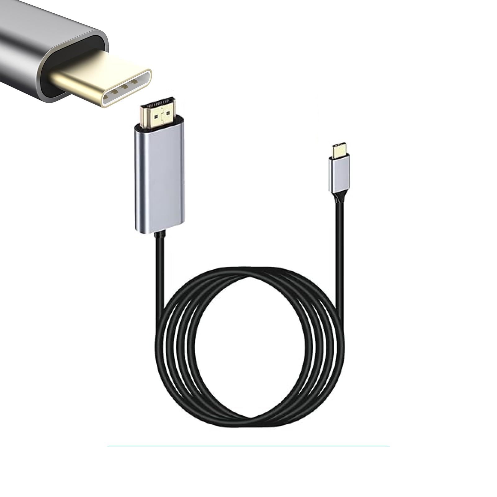 YANBORONSN Cavo a spirale 8K HDTV, cavo corto a spirale da HD TV a HD TV, cavo HDTV2.1 Supporta 8K@60Hz, 48Gbps, per fotocamera, tablet (2,2 piedi)(verso l'alto