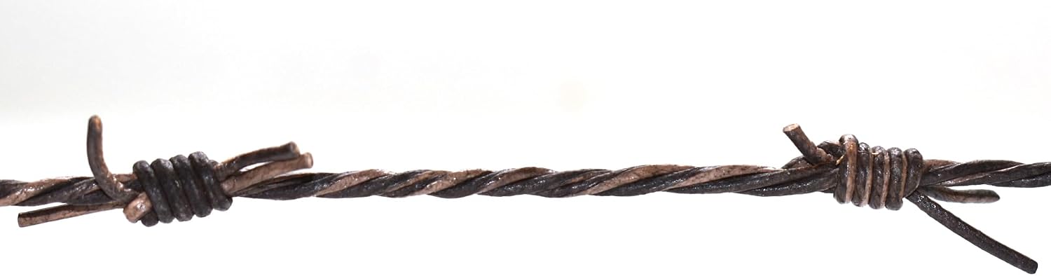 Vintage Grey Faux Barbed Wire Leather Cord, 3-Ply Braided Genuine Leather, 1.8mm Thick, 5 Meter Spool, Plant Oil Tanned Leather Cord for Jewelry Making, Crafts, Decoration and DIY Projects