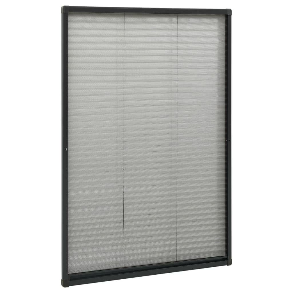 Plissee-Insektenschutzfenster für Dachfenster Aluminium Fliegengitter Rahmen Anthrazit Mückenschutz Rollo Fenster Alurahmen Fiberglas 80 x 160 cm