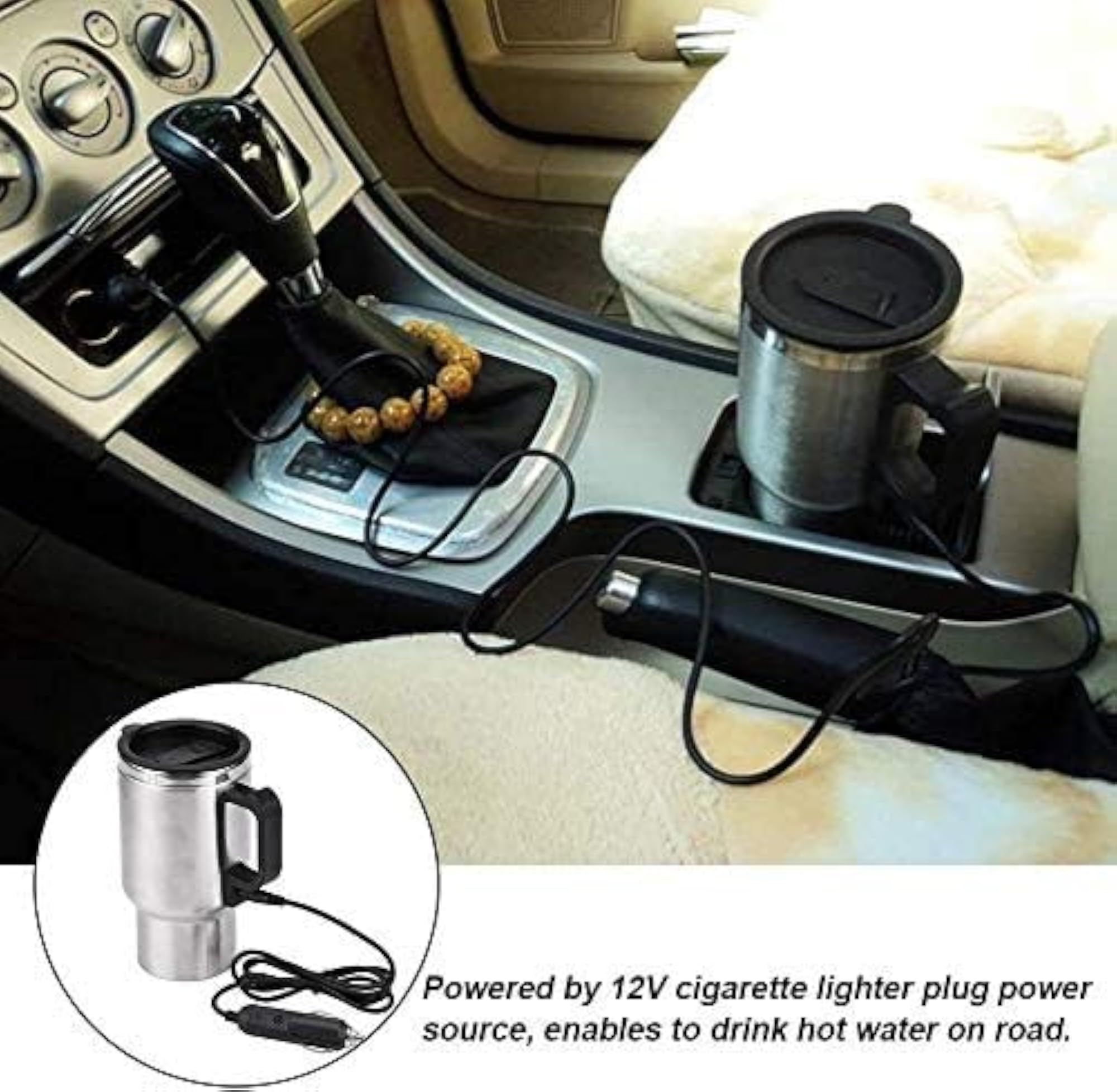 Portable Plastic Car Heating Mug 12V