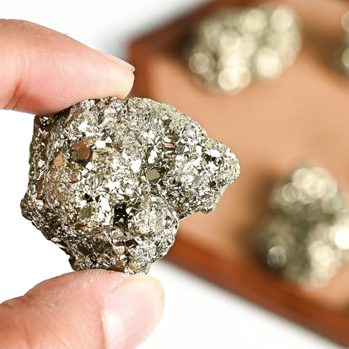 Image of ZAICUS Natural Pyrite Stone for Wealth (40-80g) - Authentic Mineral Specimen, Money-Attracting Healing Crystal, Raw Cluster for Abundance, Manifestation, and Reiki - Boost Positive Energy & Prosperity