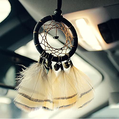 Abimy Apanhadores de sonhos, sinos de ferro feitos à mão, apanhador de sonhos com decoração de pluma