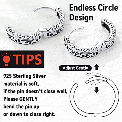 Celtic Knot Hoop Earrings Plain Silver 10Mm Hinged Huggie Hoops For Female Male Irish Knots Ear Charms #TOP5