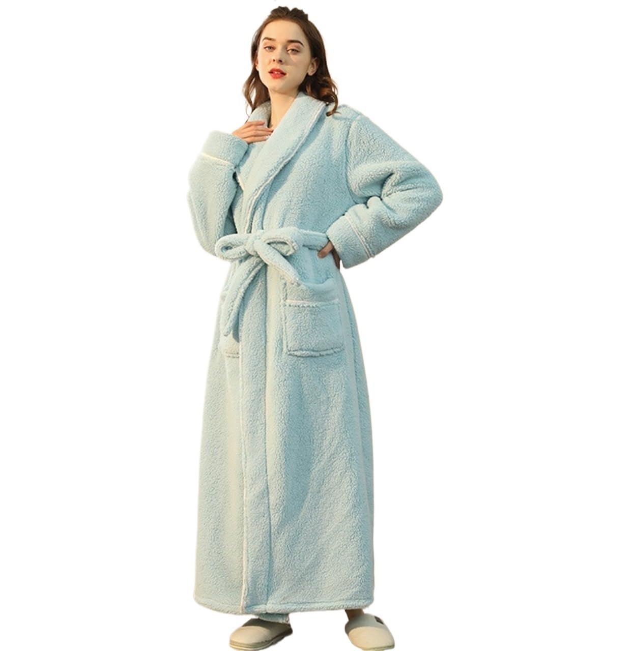 Albornoz Para Viajes Piscina Bata De Mujer Felpa Suave Y Esponjosa, Cálida Ligera, For Spa Ropa De Dormir