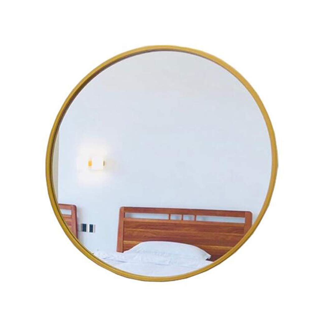 TYUHDUYUR Cosmetic Makeup Wall Mounted Mirror Gold Metal Framed Round Hanging Mirror Modern Oversize Decorative Mirror for Bathroom Bedroom Living Room 4 Sizes (60CM)