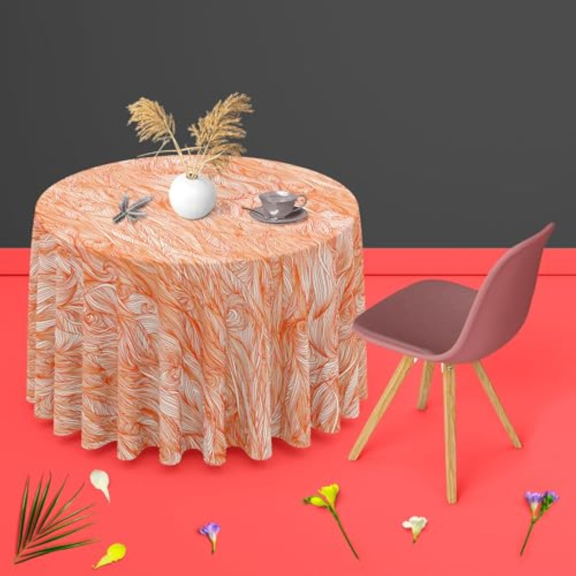 Background Waves D2 Table Cloth Cover for Dining & Center Table