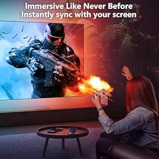 PWAYTEK Smart TV LED Backlight with HDMI 4K30Hz Sync Box, LED Lights for 55-85 inch TVs, 16.4ft RGB led Strip Lights Sync to Screen& Music, Color Changing Lights for TV, PC, Game, APP Control