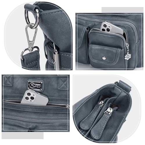 Image of KL928 Large Purses for Women Shoulder Bag Tote Handbags Stylish Vegan Leather Hobo Bags Ladies, A-Black-4 | Large