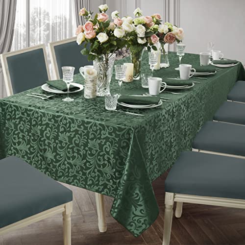 HommxJF Scroll Damask Jacquard Square Green Tablecloth 52"X52"，Wipeable Table Cover for Dining Table, Buffet Parties and Camping by HommxJF - Image 6