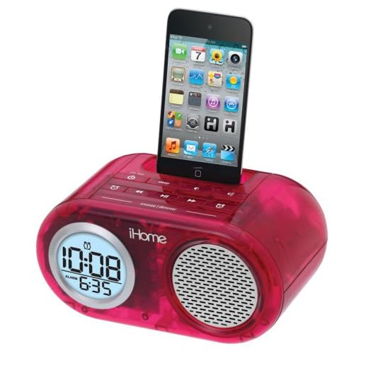 iHOME iH33PT iPod Translucent Dual Alarm Clock (Pink)