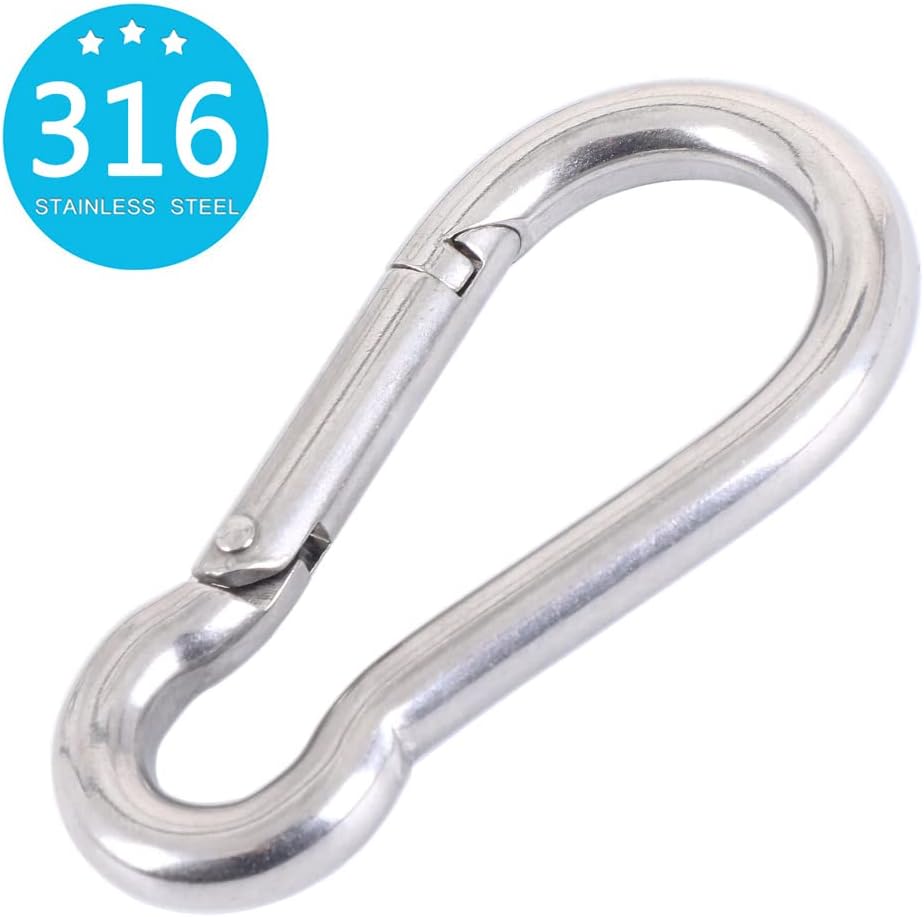 PROND Carabiner Clip, Heavy Duty Carabiner Clips, 316 Stainless Steel Carabiner Hooks, Multi-Purpose Spring Snap Hook - Image 2