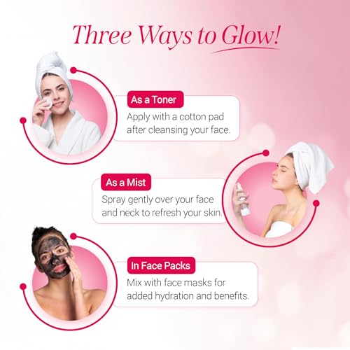 Image of Nisha Refreshing Rose Water For Face 100ml (Pack of 2) | Gulab Jal For Face | Skin Toner For Glowing and Hydrating Skin | Pore Tightening | Balances pH | Makeup Remover| All Skin Types | Face Toner For Women & Men