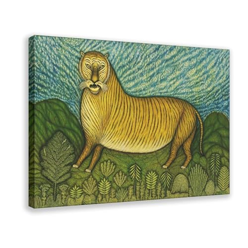 Impression sur toile Tigre de Morris Hirshfield - Cadre suspendu 30x45