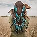 Minkissy Diadema de Plumas Indias Verdes Sombreros de Boda Bohemio Boho Hippie...