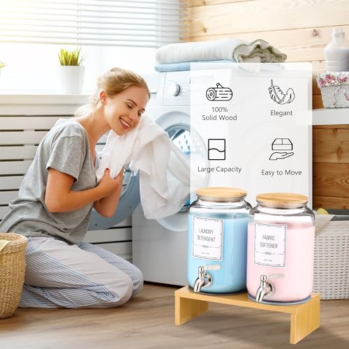 Glass Laundry Detergent Dispenser, Laundry Liquid Dispenser With Stainless-Steel Tap, 0.9 Gallon Liquid Fabric Softener Dispenser. Glass Jars Laundry Containers for Laundry Room Organization & Storage - Image 2