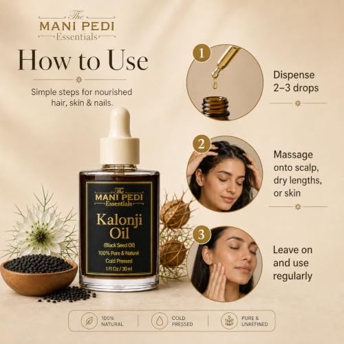 Image of TMPE Kalonji Oil for Hair Growth & Skin - Black Seed Oil for Hair Fall, Scalp Health & Hair Thickening | Nigella Sativa Hair Oil - 30 ml