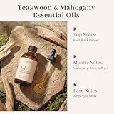 Teakwood & Mahogany Essential Oil, Fragrance Oil for Diffusers & Candle Making, 118ml (4 fl oz) Large Bottle, Long Lasting Wood Scent Oil for Home Fragrance, Soap & DIY