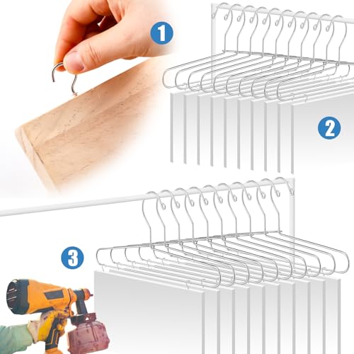 Beeveer 20 Pack Cabinet Door Painting Hanger 14.57 x 5.24 in Door Painting Brackets with 50 Pcs Zinc Plated Metal Screw-in Cup Hooks Paint Drying Rack Panels Drying Rack Painter Tools DIY (Silver) by Beeveer - Used condition - Image 3