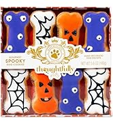 Thoughtfully Pets, Halloween Dog Cookies Gift Set, Crunchy Peanut Butter Dog Treats, Includes Han...
