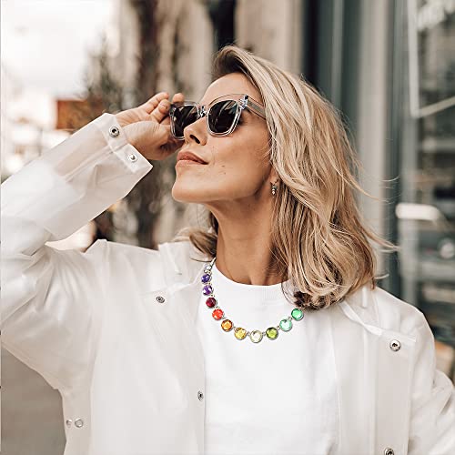 Rachel Round Rainbow Stones Collar Statement Necklace For Women Fashion #TOP5