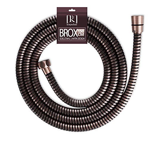 Design Duschschlauch BROX in Bronze Antik | Länge: 1500 mm | Geeignet von 0,5 bis 8 Bar | max. 90°C | DIN-Anschlüsse 1/2 Zoll Cover