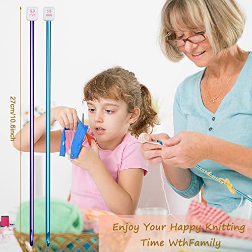 image for Aeelike 35pcs Tunisian Crochet Hook Set, 11pcs Aluminum Crochet Hooks 