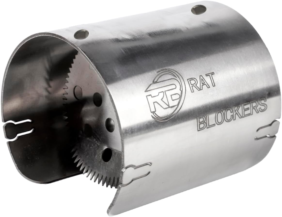 Rat Blockers Para desagües de 125 mm a 130 mm, doble válvula antirretorno para prevención de roedores, protector de drenaje de acero inoxidable resistente al óxido, ajuste flexible para tubos de