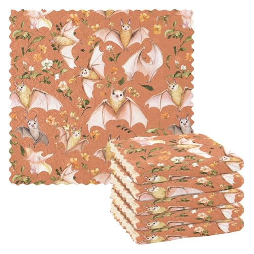 Funny Bats - Toalla de secado de microfibra de terracota para cocina, paños de cocina, plato de tela de rizo para decoración de nuevo hogar, clásico, 11 x 46 pulgadas