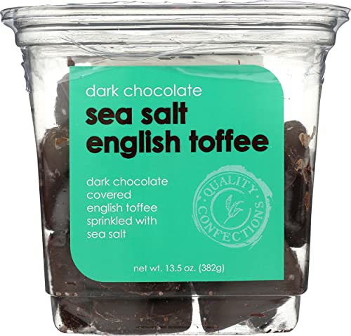 Nassau Candy Dark Chocolate English Toffee With Sea Salt, 13.5 Oz #TOP17